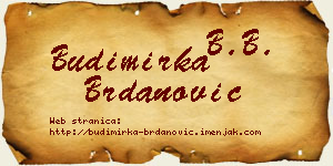 Budimirka Brdanović vizit kartica